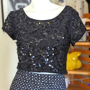 Express Sequin Crop Top, Perfect for the Holidays